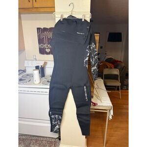 SEASKIN Full Body Wetsuit Black Marble Accents Size Large